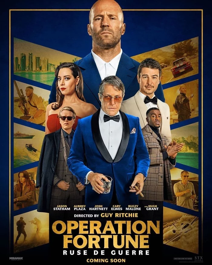 Jason Statham and others in the first frames of Guy Ritchie's spy thriller Operation Fortune: The Art of Winning - Guy Ritchie, Jason Statham, Thriller, Spy Movie, Longpost, Actors and actresses, Hugh Grant, Josh Hartnett, Movies