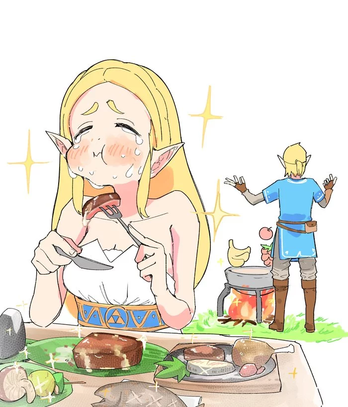 For the first time I ate in a hundred years - The legend of zelda, Princess zelda, Breath of the wild, Link, Games, Art