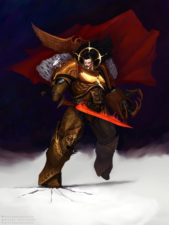 Emperor in his Prime byAlexey Potorochin Warhammer 40k, Wh Art, Warhammer 30k, Imperium, Emperor, Horus Heresy
