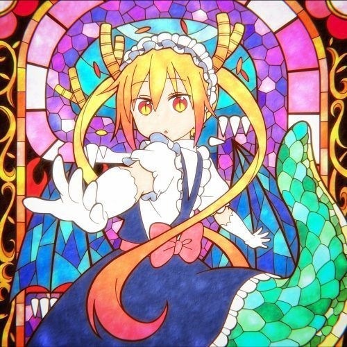 Oo - The Dragon, Housemaid, Anime, Kobayashi-san chi no maidragon, Stained glass, Tooru