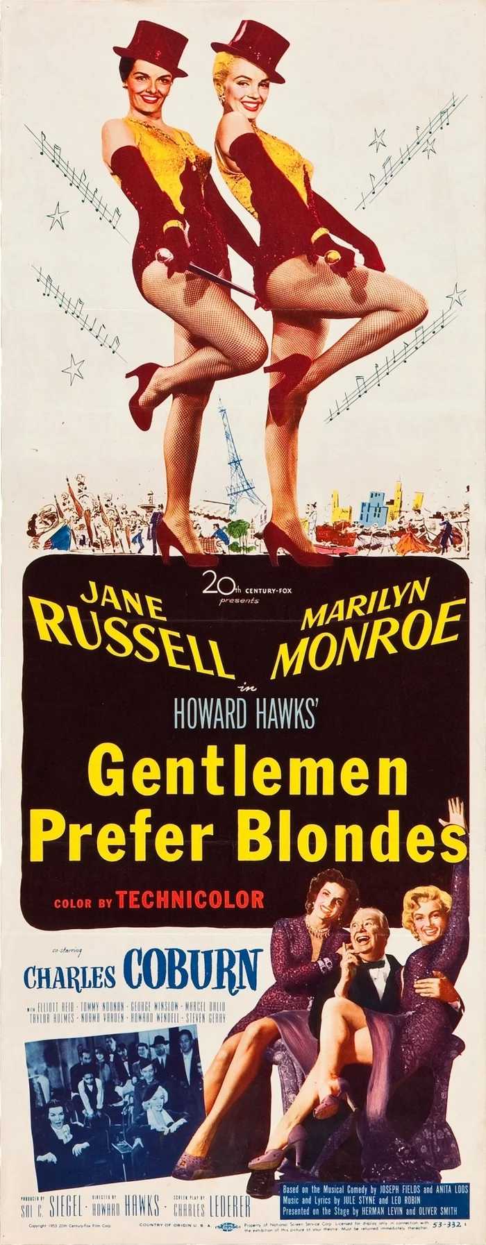 Marilyn Monroe in the movie Gentlemen Prefer Blondes (XXVIII) Cycle Magnificent Marilyn Episode 668 - Cycle, Gorgeous, Marilyn Monroe, Actors and actresses, Celebrities, Blonde, 50th, 1953, Movies, Hollywood, Musical, Comedy, USA, 20th century, Cinema, Gentlemen prefer blondes, Hollywood golden age, Poster, Movie Posters, Girls, Longpost
