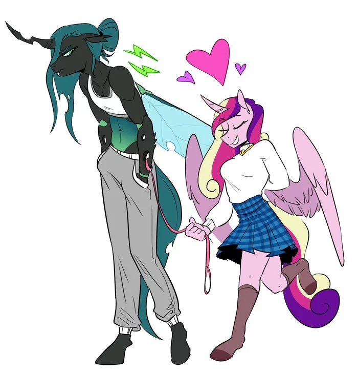 On a walk - My little pony, Queen chrysalis, Princess cadance, Anthro, Shipping, MLP Lesbian, Redxbacon