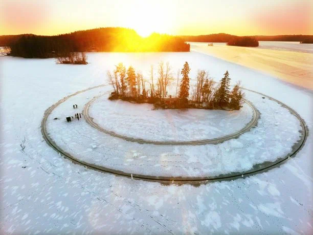 The Finns built the world's first ice carousel, which revolves around the island - Finland, Entertainment, Nature, Video, Longpost, Interesting, Carousel