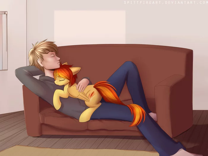 Spitfire Sleeps - My little pony, Spitfire, Spittfireart