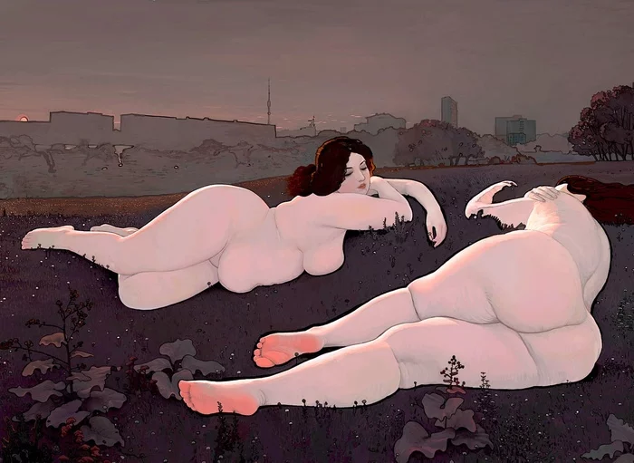 Artist Andrei Surnov - NSFW, Modern Art, Nudity, Figure, Ostankino tower