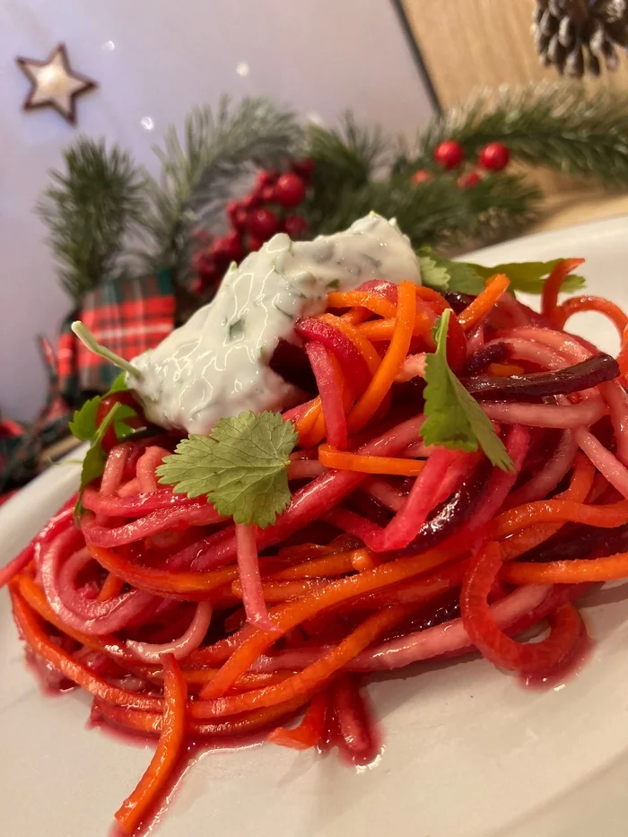 Beetroot, carrot and kohlrabi salad with lemon-usky dressing - My, Recipe, Video recipe, Food, Cooking, Salad, Vegetables, Video, Longpost