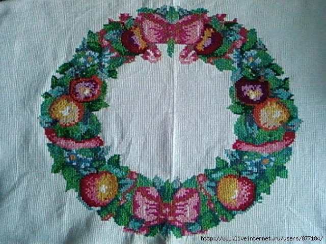 Fruit Crown - My, Embroidery, Cross-stitch, Needlework without process