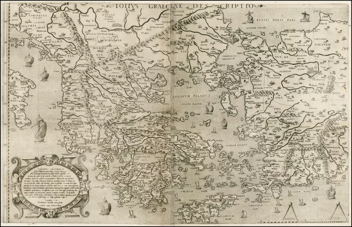 Карта Греции и Турции 1564 года - Моё, История, Карты, Античность, Греция, Турция, Геродот, Птолемей, 16 век, Длиннопост