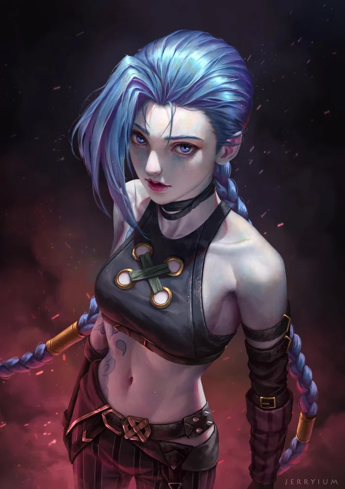 Jinx - Drawing, League of legends, Arcane, Jinx, Girls, Jerry Loh, Art