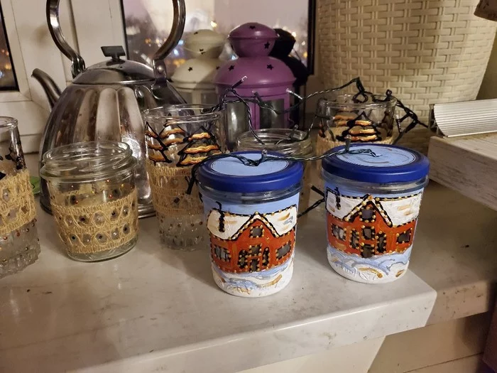 We make Christmas decorations from unnecessary glass containers - Decor, Decoration, With your own hands, Longpost, New Year, My