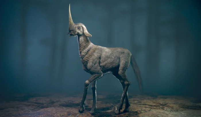 Monoceros - My, 3D, From 2D to 3D, 3D modeling, 3D graphics, Zbrush, Blender, Autodesk Maya, Animals, Longpost