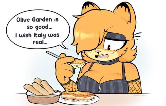 Dreams that are not destined to come true - Furry, Furry art, Garfield, Lasagna, Moozuamary, Moozua