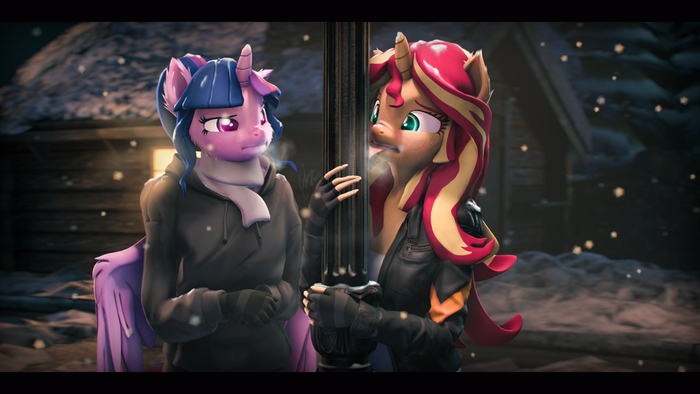 "" My Little Pony, Twilight Sparkle, Sunset Shimmer, 3D, , SFM