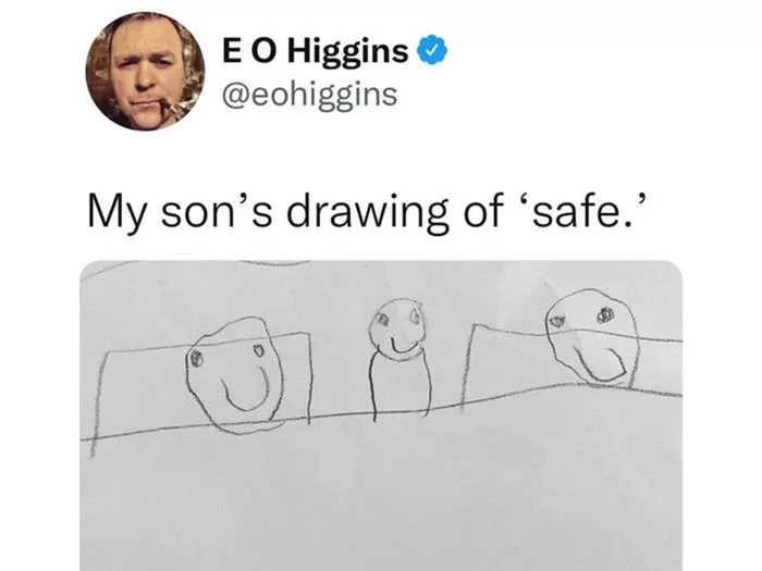 Response to the post How My Son Draws the Word 'Safely' - My, Children, Parents and children, Drawing, Through the mouth of a baby, Reply to post, Longpost