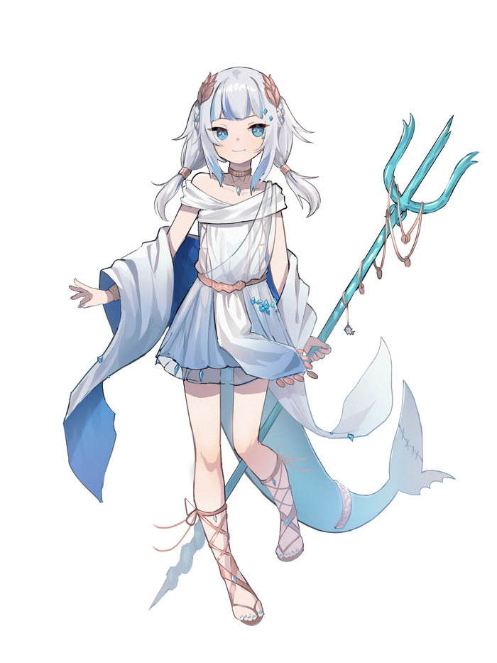 Gura , Anime Art, Virtual YouTuber, Gawr Gura, Hololive, 