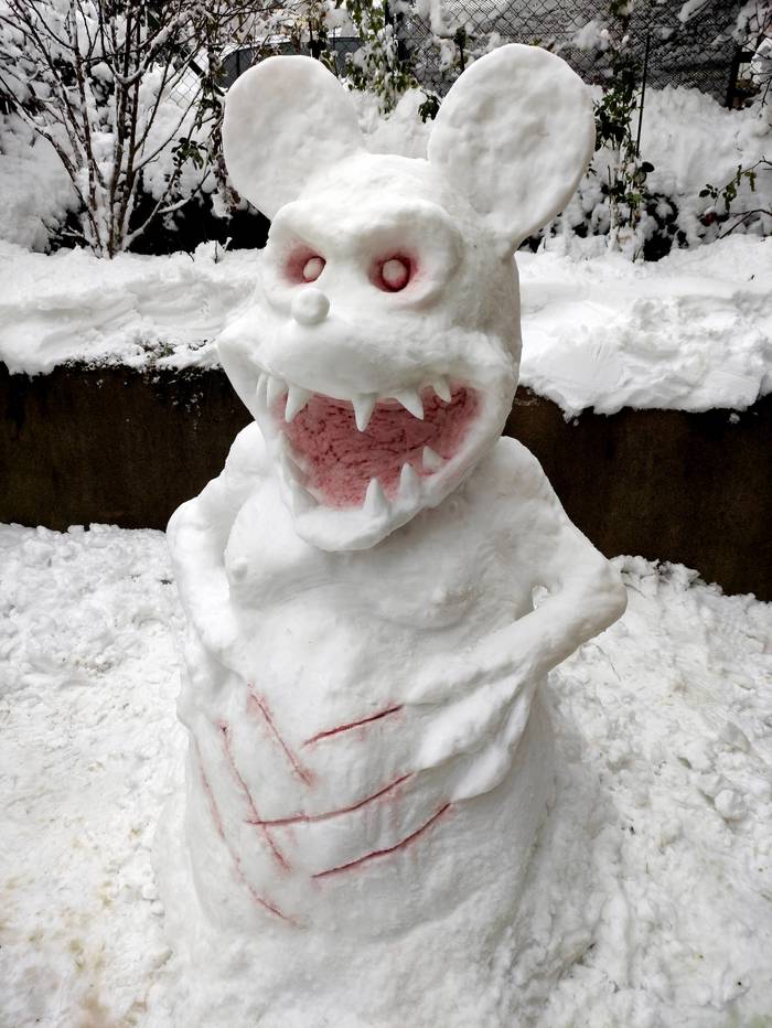 Такие снеговики мне кажутся интереснее стандартных Снеговик, Минни Маус, Крипота