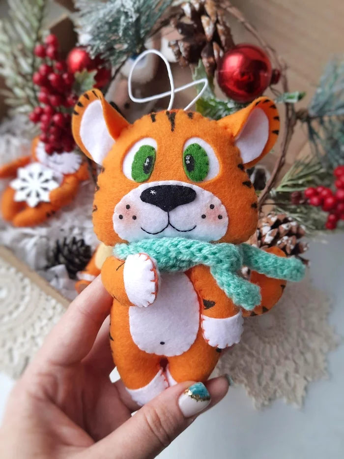 Tiger - My, Needlework without process, Tiger, Christmas decorations, Symbol of the year, Soft toy