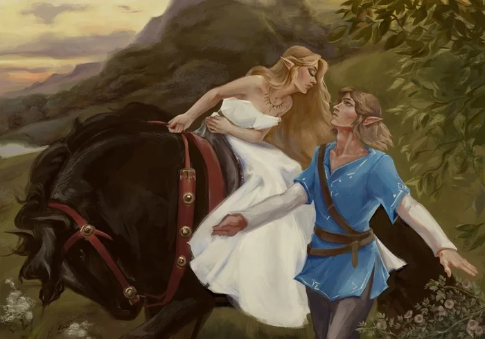 La belle dame sans merci - Art, The legend of zelda, Games, Princess zelda, Link