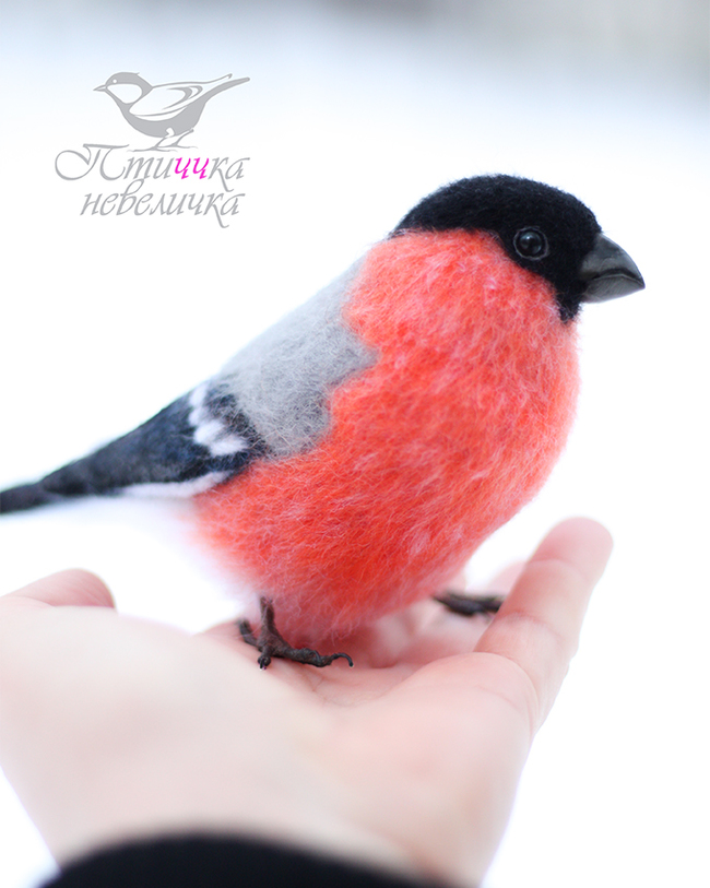 Dry felting - SNOW - My, Dry felting, Needlework, Needlework without process, Creation, Author's toy, Birds, Handmade, Decor, Longpost