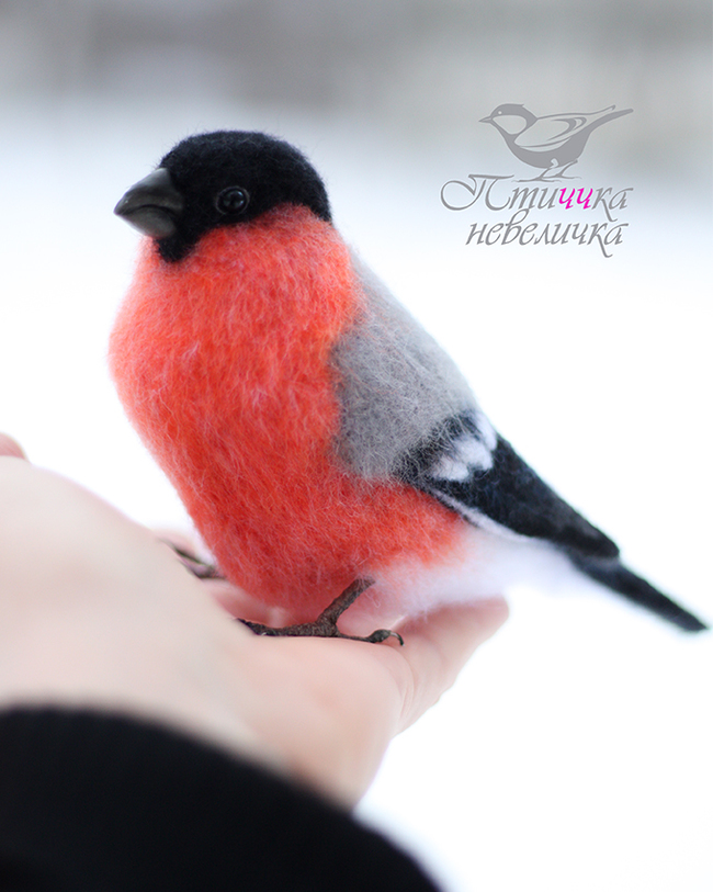 Dry felting - SNOW - My, Dry felting, Needlework, Needlework without process, Creation, Author's toy, Birds, Handmade, Decor, Longpost