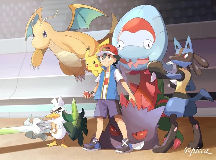 Ash's team - Pokemon, Anime, Art, Ash Ketchum, Anime art