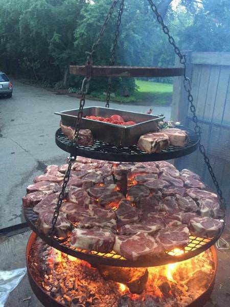 When you are waiting for vegan relatives to visit :) - Meat, Yummy, Lot, Fire, Brazier