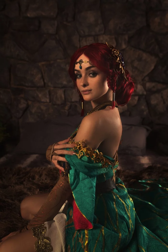 Triss Merigold (alternate costume + lingerie) - NSFW, My, Cosplay, Sofia Letyago, Games, Girls, Witcher, Triss Merigold, Fanservice, Longpost