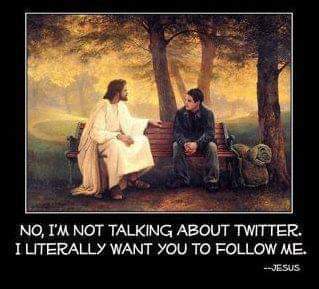 Literally Черный юмор, Буквальность, Иисус Христос, Следуй за мной, Twitter