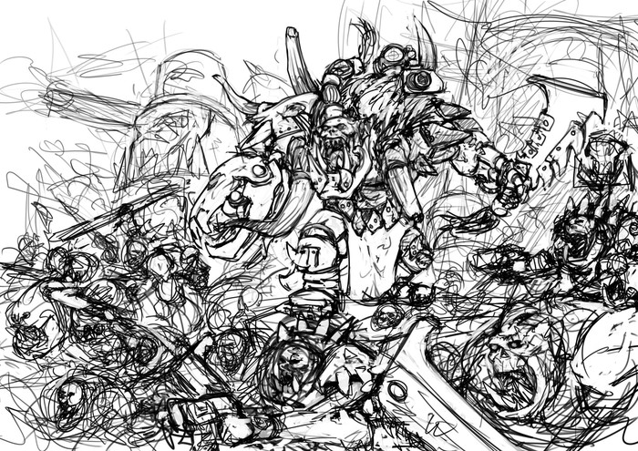 Orkz Snagga Beast bySamuel Bourguignon Warhammer 40k, Wh Art, , ,  , Samuel Bourguignon, 