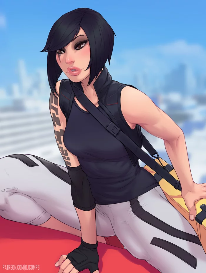 Faith Connors - NSFW, Djcomps, Fizzz, Art, Futanari, Futa art, Hand-drawn erotica, Mirrors edge, Faith Connors, Erotic, Boobs, Futa Bulge, Longpost