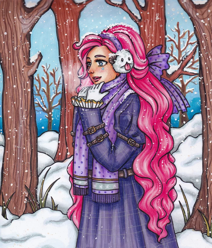 Winter Seraphina (League of Legends) - My, League of legends, Seraphine, Art