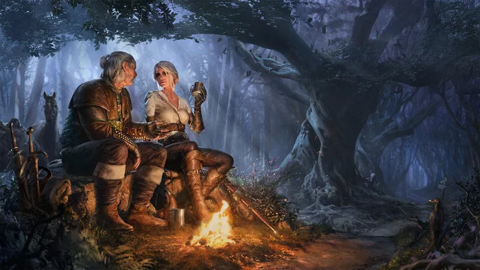 Vesemir and Ciri - Art, Witcher, Ciri, Vesemir, Gwent