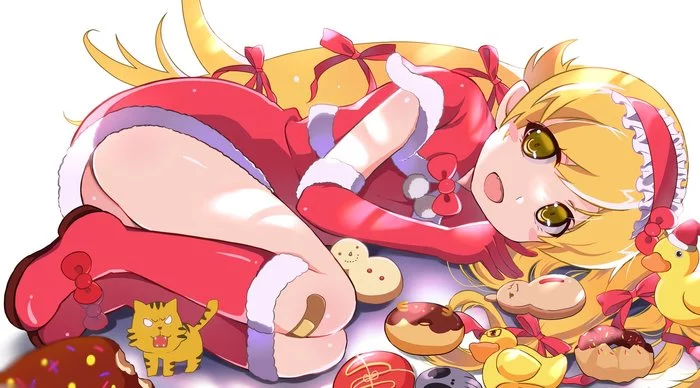 Gifts from Santa Claus) - Anime, Anime art, Art, Shinobu oshino, Monogatari series, Msmrdaaaaa