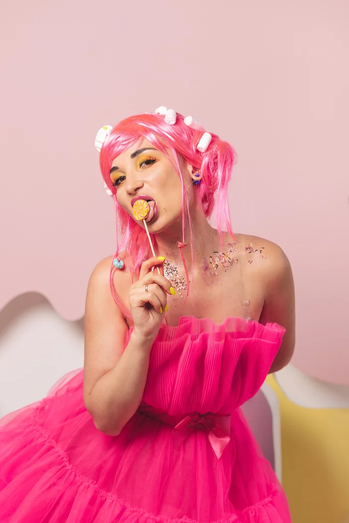 I was drawn to sweets. Non-childish photo session - My, Photographer, PHOTOSESSION, Chupa Chups, The dress