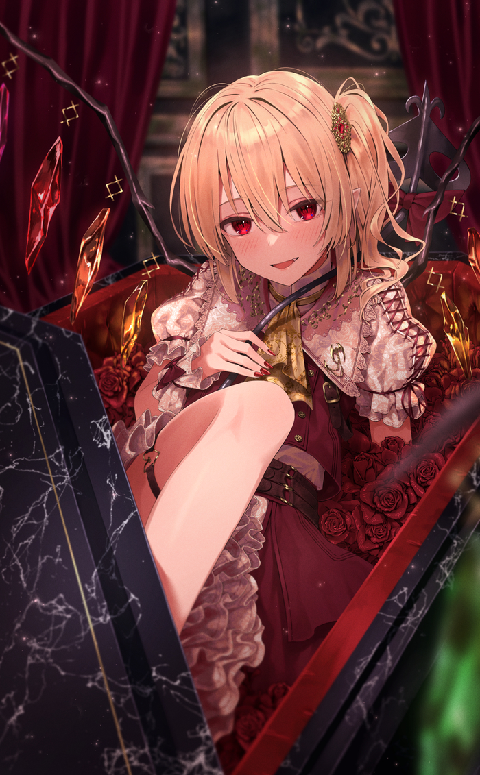 Flandre Scarlet Touhou, Flandre Scarlet, , Anime Art, Greenkohgen