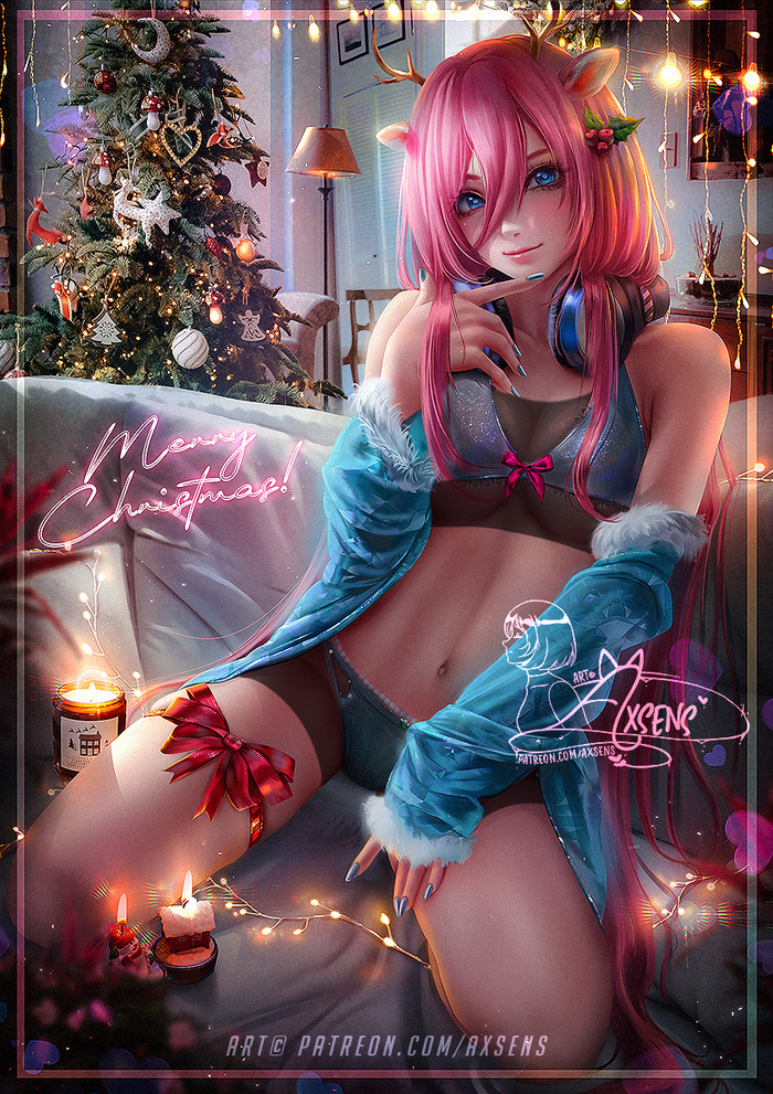 Xmas Miku , Anime Art, Gotoubun No Hanayome, Nakano Miku, Axsens