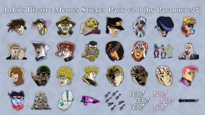 JoJo`s Bizarre Memes [Sticker Pack #1-2]