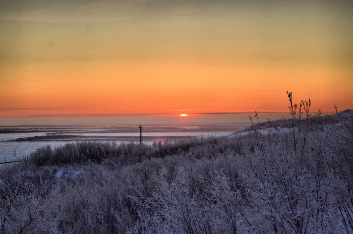 Noon in the Arctic, pos. Tazovsky, YaNAO - My, Yamal, YaNAO, The sun, Arctic, Tazovsky, Far North, Noon, Nature