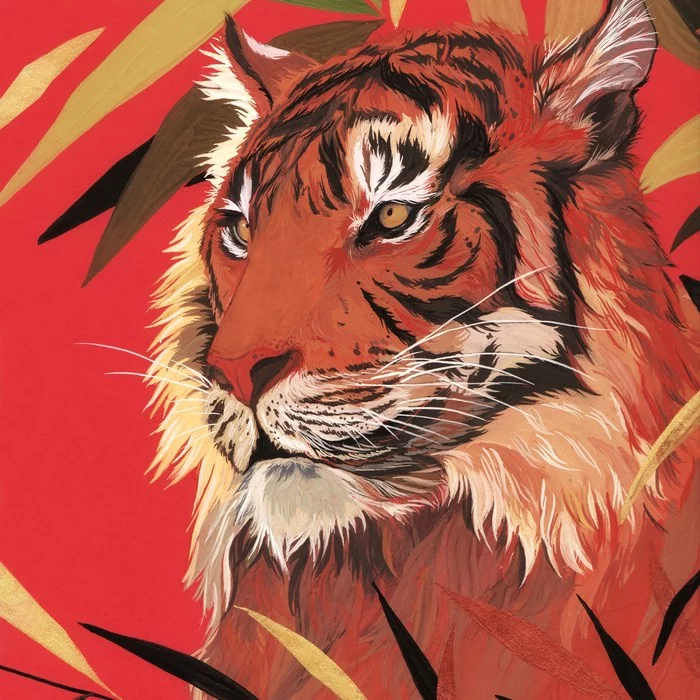 Well, the year of the tiger - My, Tiger, Art, Animals, Animalistics, Drawing, Gouache