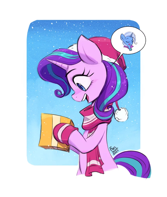 Подарок - My Little Pony, PonyArt, Арт, Фан-Арт, Trixie, Starlight Glimmer, Fanzeem