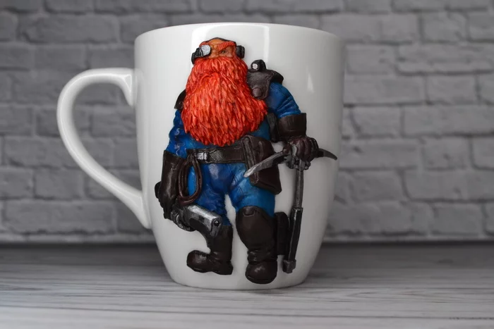 Based on the game Deep Rock Galactic - My, Deep Rock Galactic, Games, Computer games, Characters (edit), Order, Gambling addicts, Needlework without process, Needlework, With your own hands, Mug with decor, Decor, Weapon, Tools, Armor, Costume, Protection