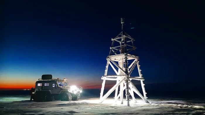 Another piece of the gloomy Arctic - My, Arctic, North, Far North, Anabar district, Photo on sneaker, Snow, Ice, All-terrain vehicle, Arctic, Trekol, Geodesy, Longpost