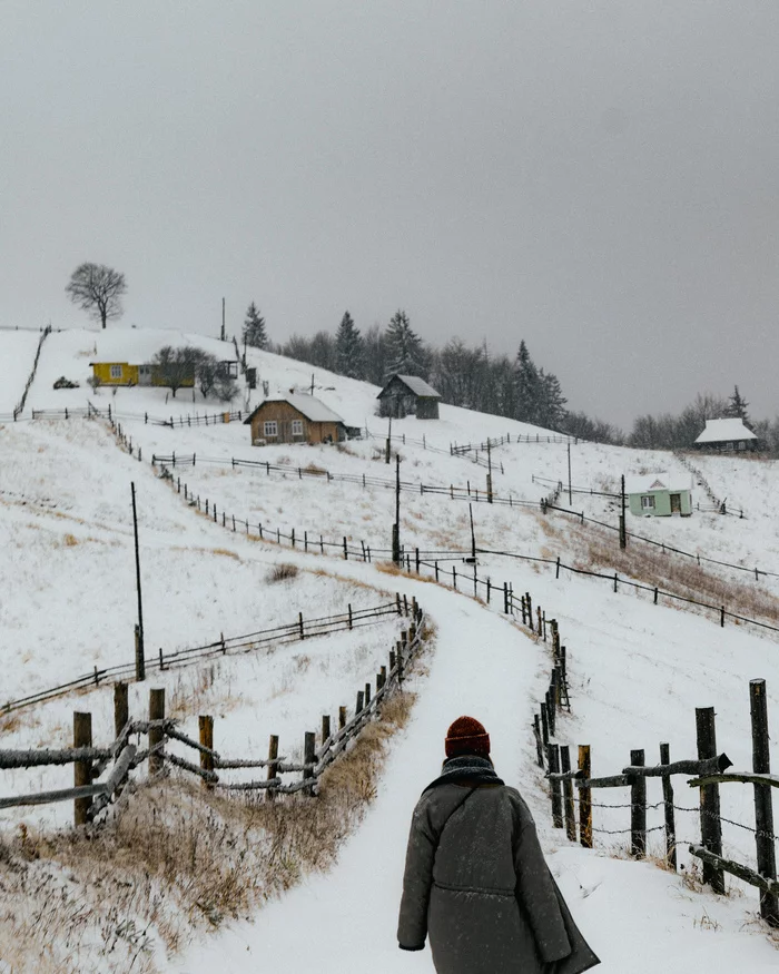 Snow in the village - My, The photo, Nature, Village