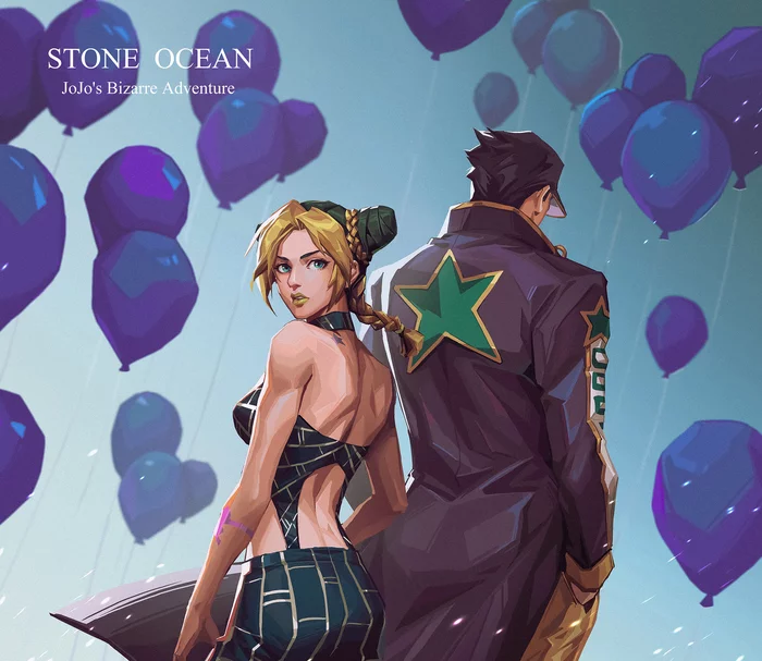 Jolyne & Jotaro - Anime, Art, Anime art, Jojos bizarre adventure, Stone Ocean, Jolyne Cujoh, Kujo Jotaro