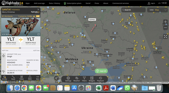 Рождественский flightradar24.com