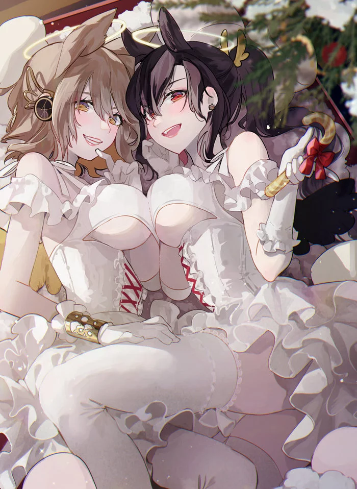 Kurokoma Saki & Toyosatomimi no Miko - NSFW, Touhou, Kurokoma Saki, Toyosatomimi no Miko, Аниме, Anime Art, Syuri22, Сиськи, Чулки, Рисованная эротика, Эротика