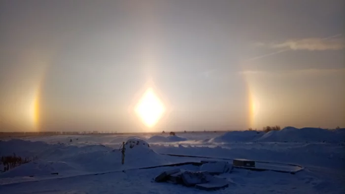 Optical Phenomenon-Halo - My, The photo, Optical phenomenon, Winter