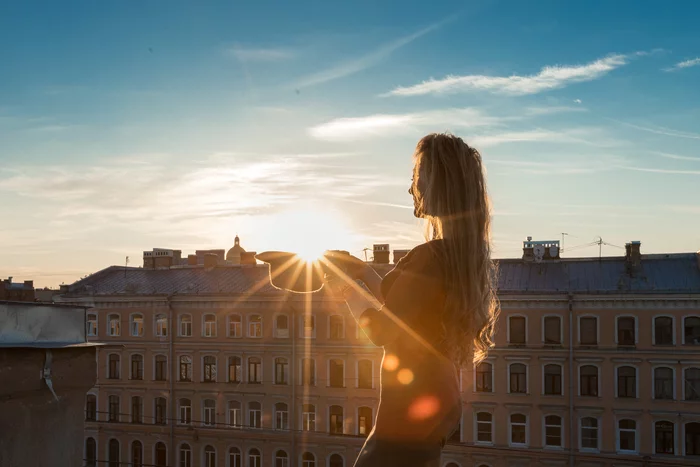 Shooting on a rooftop in the setting sun - My, Photographer, The photo, PHOTOSESSION, Sunset, Longpost