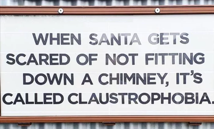 A bit of etymology - Santa Claus, Claustrophobia, Picture with text