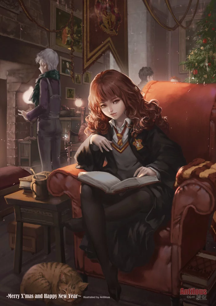 Hermione for Christmas - Harry Potter, Hermione, Art, Antilous chao